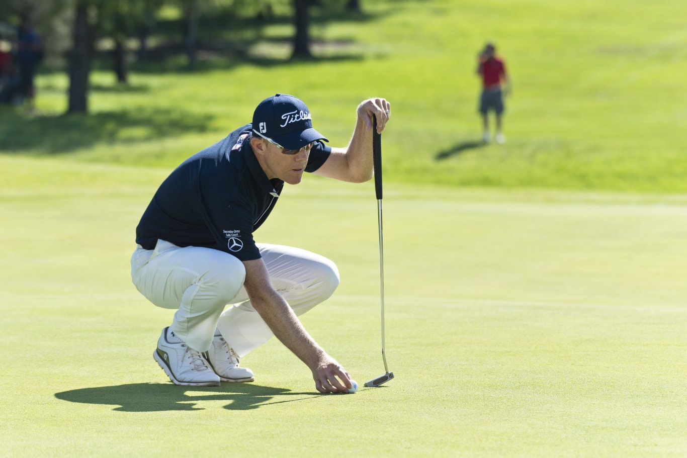 Brad Kennedy on the 18th hole in the Queensland PGA Championship final day of play at City Golf Club, Sunday, February 16, 2020. Picture: Kevin Farmer