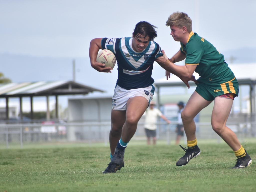 Tyler Shandiman in the Mercy College v St Brendan's Cowboys Challenge grand final in Mackay, September 1, 2021. Picture: Matthew Forrest