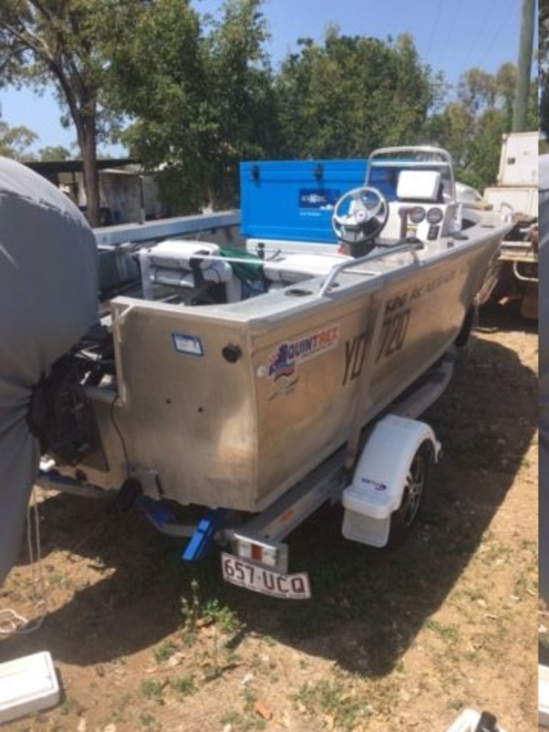 Rear view of a boat stolen from a hotel in Bowen on Tuesday, May 11. Picture: Supplied.