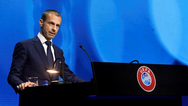 UEFA President Aleksander Ceferin unveiled an expanded Champions League format last week. Picture: AFP/UEFA/Richard Juilliart