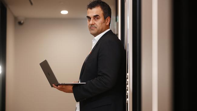 Michael Sentonas of CrowdStrike, pictured in his North Sydney offices. Picture: Sam Ruttyn