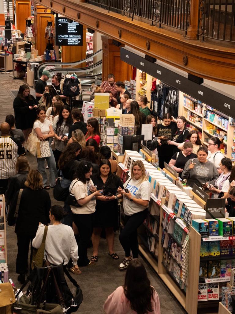 Dozens lined up for the late-night release. Picture: Instagram/@dymocksbooks