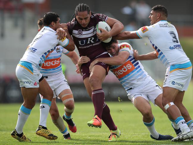 Martin Taupau never stopped trying for the Sea Eagles. Picture: Matt King/Getty Images