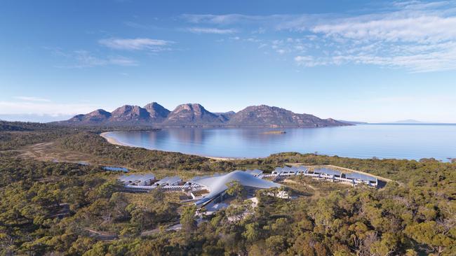 The resort, with the Hazards in the background