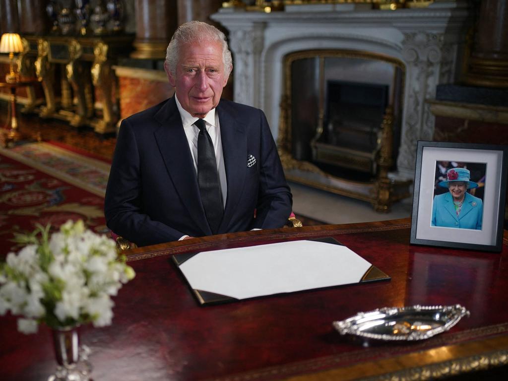 Britain's King Charles III makes his first televised address to the Nation. Picture: AFP.