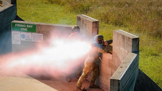 An Australian Army soldier from the 2nd Cavalry Regiment fires the 84mm Carl Gustav at the Townsville Field Training Area on 01 June, 2022. Picture: SGT Andrew Sleeman