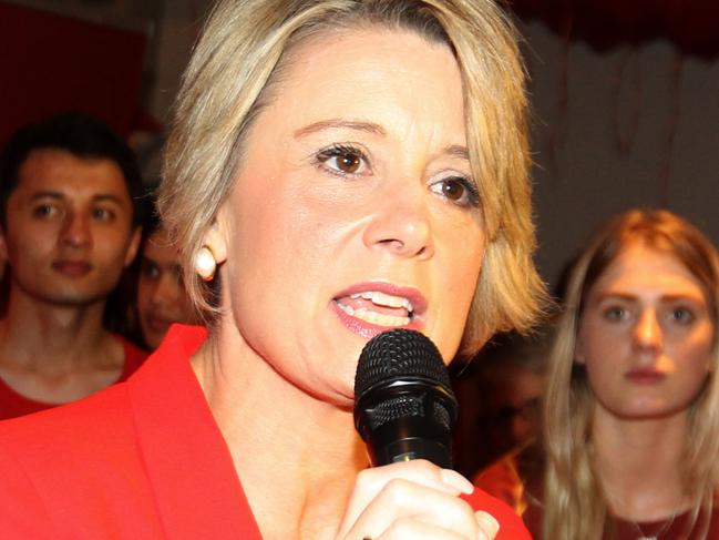 Labor's candidate Kristina Keneally reacts as she accepts defeat against John Alexander for the seat of Bennelong at the Phoenix room at Club Ryde in Sydney, Saturday, December 16, 2017. (AAP Image/Ben Rushton) NO ARCHIVING