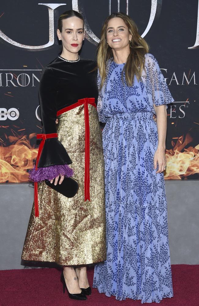 Sarah Paulson, left, and Amanda Peet attend HBO's 