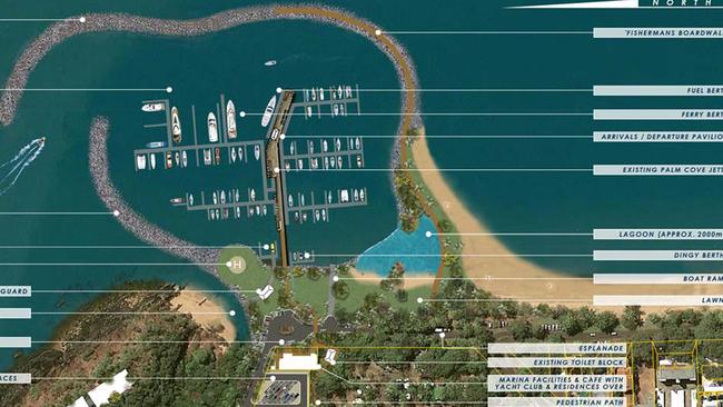 An artist's impression of the Palm Cove Safe Boat Harbour project. Picture: Hunt Design