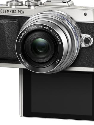 Drop down to smile ... the flip-down screen on the Olympus Pen E-PL7 is designed to give you the perfect eye line in a selfie.