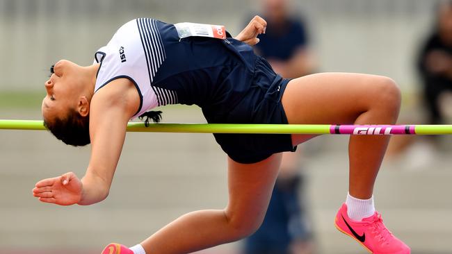 Summer Marange (VIC) competes in the Girls U13 High Jump.