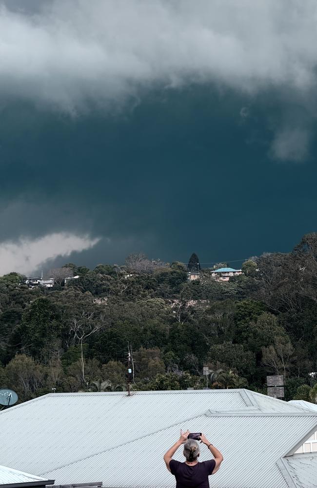 A dangerous storm looms over the Sunshine Coast hinterland. Photo: Mark Furler