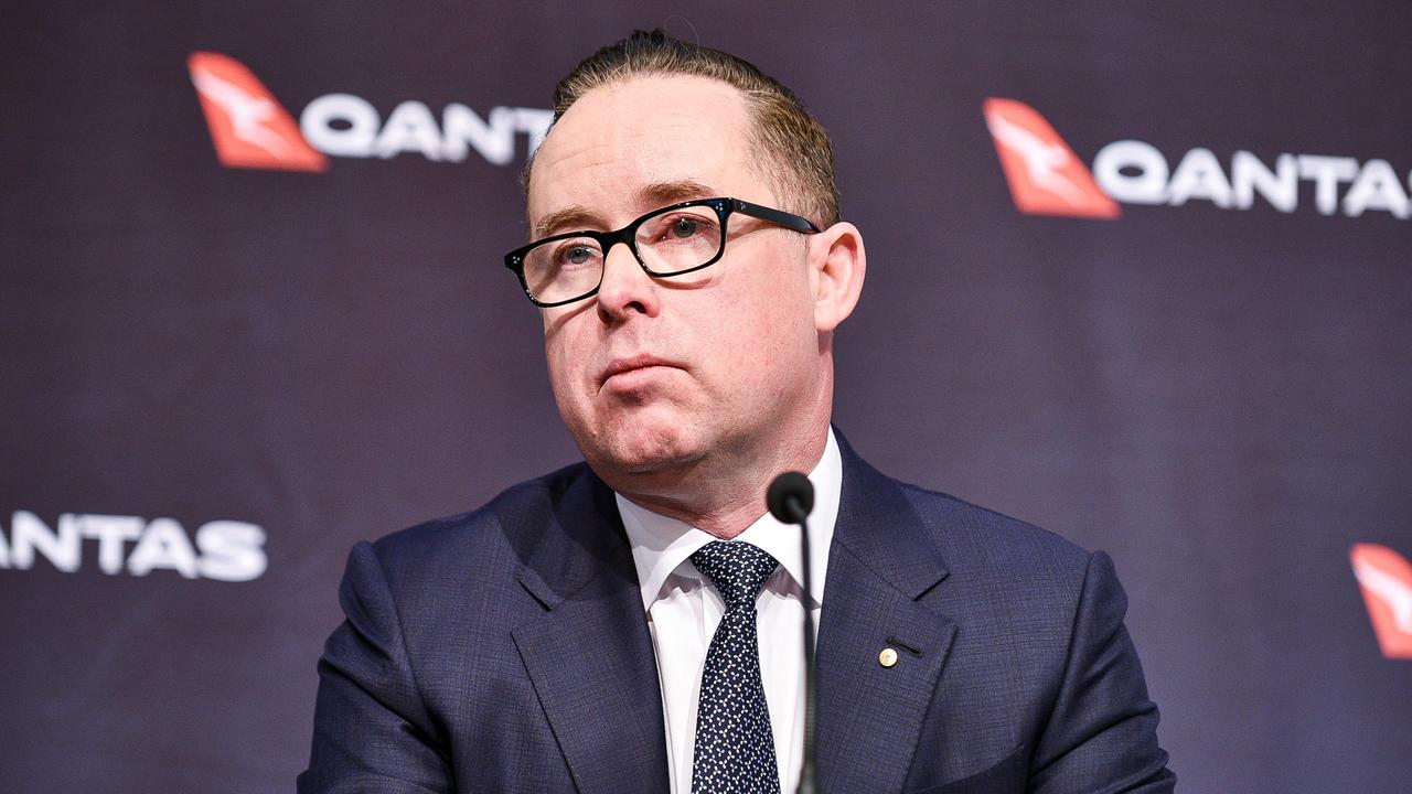 Qantas boss Alan Joyce says the return of overseas flights would be timed with the expected completion of Australia’s vaccine rollout. Picture: NCA NewsWire/Flavio Brancaleone