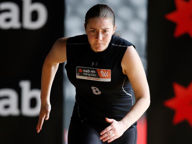 MELBOURNE, AUSTRALIA - OCTOBER 03: Katelyn Rosenzweig in action during the AFLW Draft Combine at Marvel Stadium on October 3, 2018 in Melbourne, Australia. (Photo by Adam Trafford/AFL Media/Getty Images)