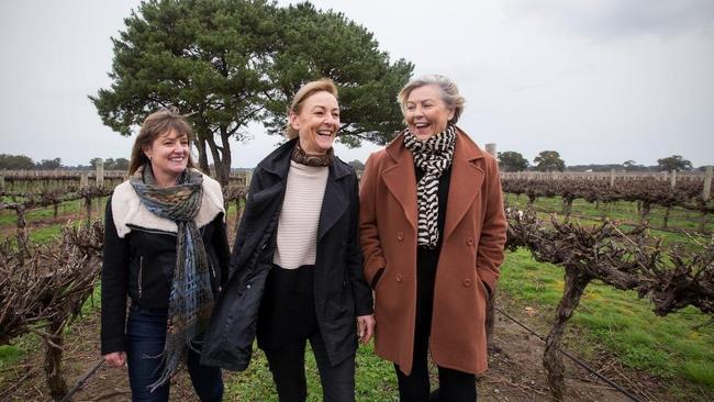 Penley Estate’s chief winemaker, Kate Goodman with Bec and Ang Tolley.