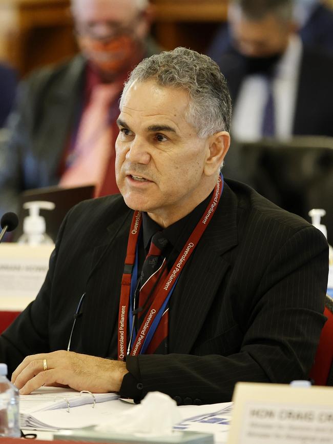 Director-general Chris Sarra at last year’s Estimates hearings in Queensland parliament. Picture: NCA NewsWire / Josh Woning