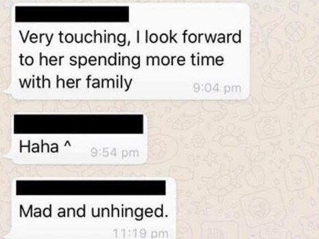 MP Jane Hume is attacked in the leaked texts.