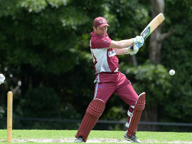 Red Hill’s Matt Merifield cuts. Picture: Chris Eastman