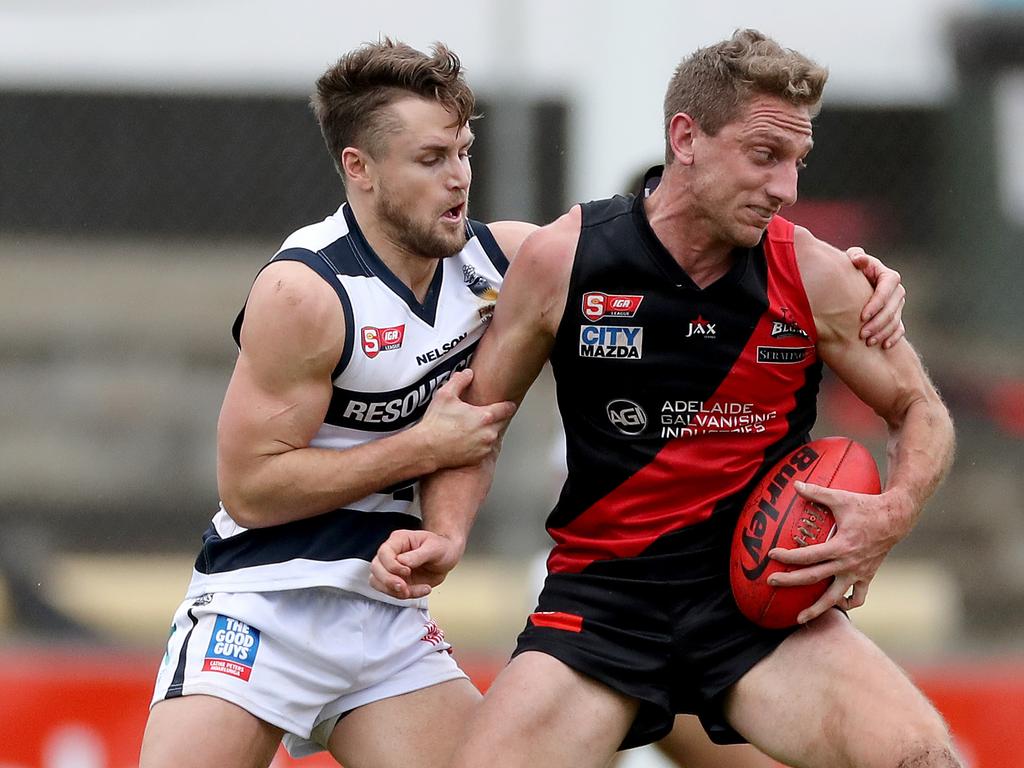 30/7/16 - SANFL: West Adelaide v South Adelaide at Richmond Oval - Chris Schmidt and Xavier GotchPicture Simon Cross