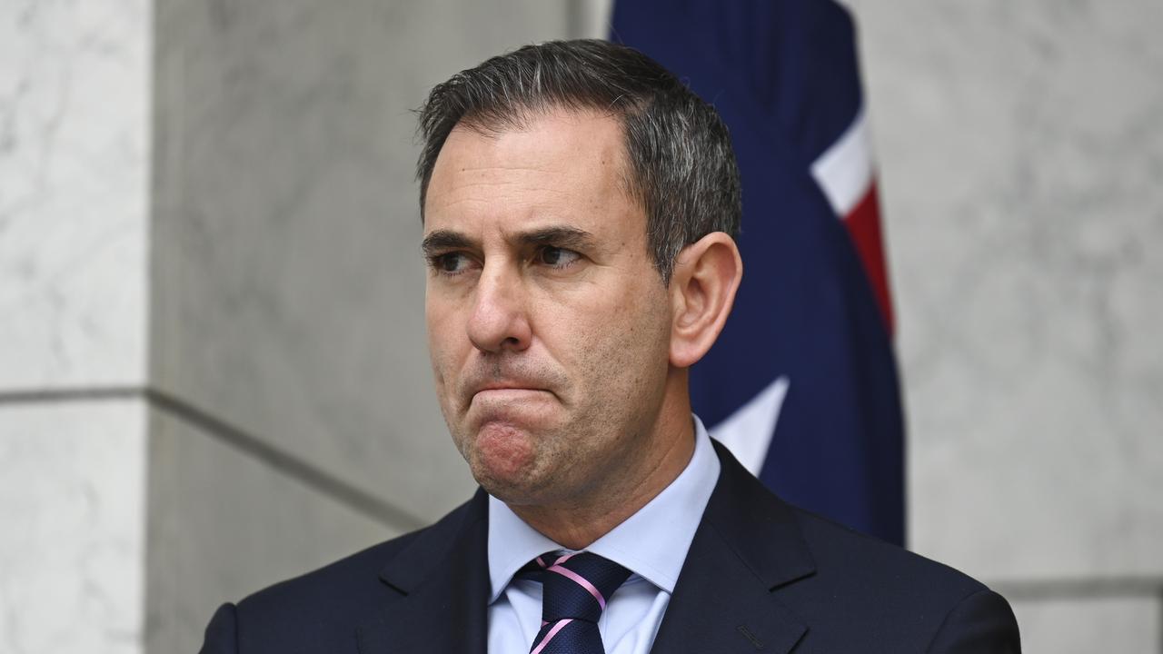 Treasurer Jim Chalmer dismissed questions asking him whether he was “dissappointed” the RBA didn’t move to cut rates. Picture: NewsWire / Martin Ollman