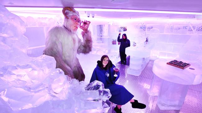 General manager Charlotte Stephens toasts the success of the new Surfers Paradise IceBar. Picture: Glenn Hampson