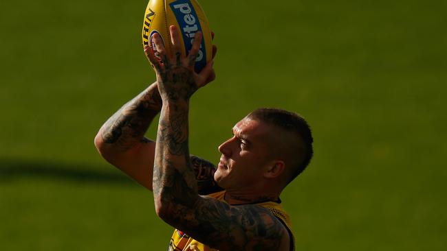 Dustin Martin at Richmond training. Picture: Darrian Traynor/Getty Images