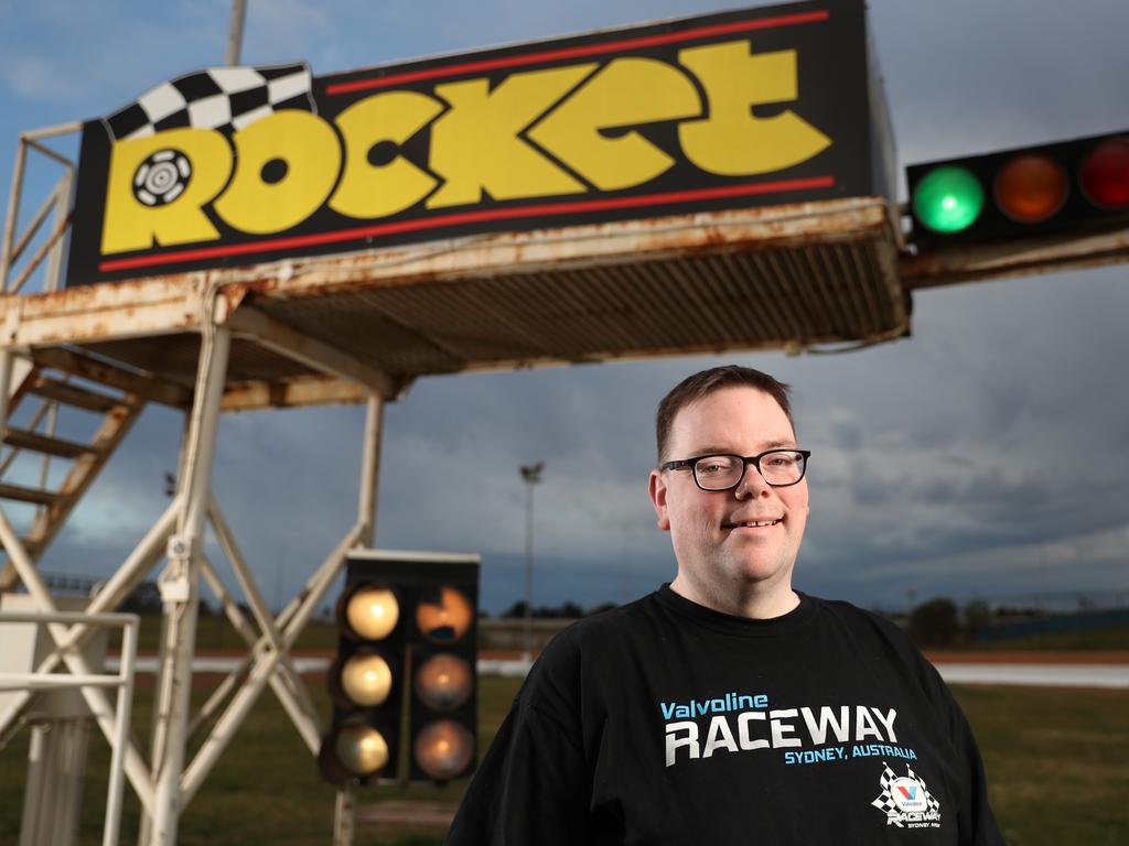 Speedway statistician Shaun MacDonald at the Sydney Speedway in Granville. Picture: Jonathan Ng