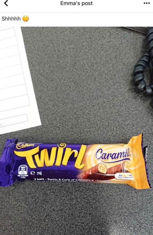 A photo of a new Cadbury Caramilk chocolate bar was leaked online. Picture: Facebook / Caramilk Addicts Club