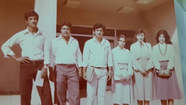 Prof Saleh Abbas (left) on his first day of medical school in Baghdad