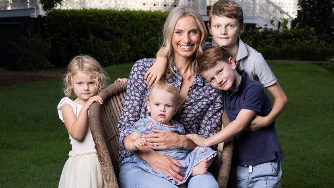 ***Qweekend ONLY ***Mother's Day feature.Laura Geitz with her family for Mother's Day.Children - Barney, Frank, Billie Mae and Pippa.Husband - Mark Gilbride.Photograph David Kelly.