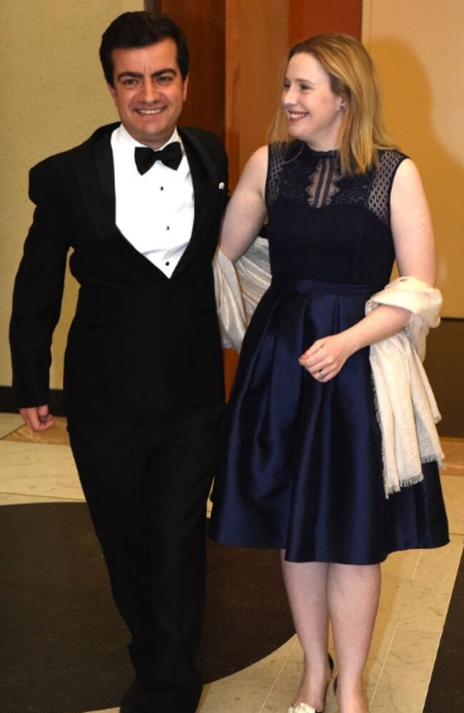 Sam Dastyari and wife Helen Barron. Picture: Mick Tsikas