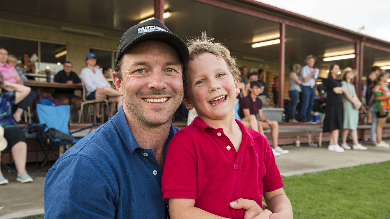 Rian Cherry and son George Cherry at 2021 Postle Gift Raceday at Club Pittsworth, Saturday, October 30, 2021. Picture: Kevin Farmer