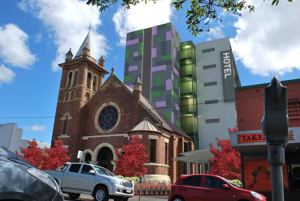 An artist's impression of the planned Toowoomba CBD hotel complex.