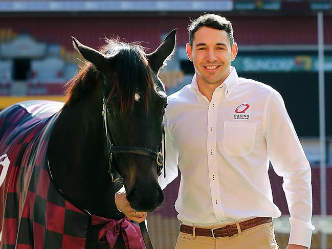 Australian Rugby League player Billy Slater has been name as the new Ambassador for Racing Queensland announce today by Racing Minister Grace Grace at Suncorp stadium in Brisbane. Pictures: Jack Tran