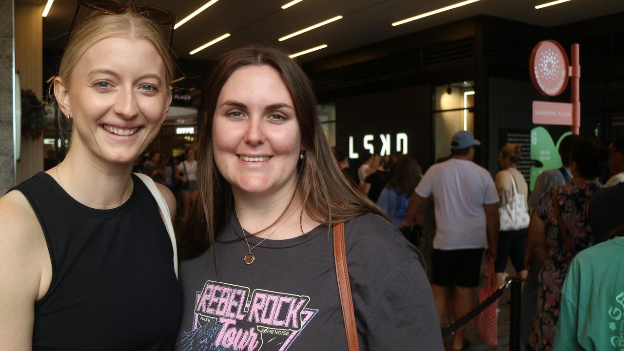 Maddi Salisbury and Casey Cleary at the opening of the LSKD store in the Sunshine Plaza on March 30.