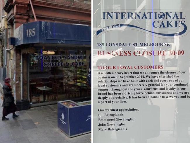 Melbourne institution International Cakes – the last remaining bakery in the city’s Greek Quarter – has closed its doors after 60 years.