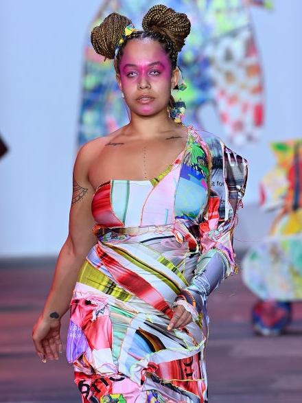 Basjia Almaan walks the runway during Afterpay Australian Fashion Week 2021. Picture: Getty