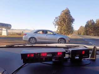 BUSTED: Traffic and Highway Patrol officers stopped an international driver on the Pacific Highway at Bom Bom allegedly doing 150km/h in a 100km/h zone. Picture: NSW Police