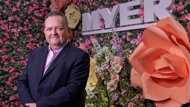 Myer CEO John King said sales in the lead up to Christmas, when not affected by lockdowns, were up 17 per cent over the two months to January 1. Picture Stefan Postles