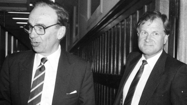 Rupert Murdoch and Ken Cowley in 1986.