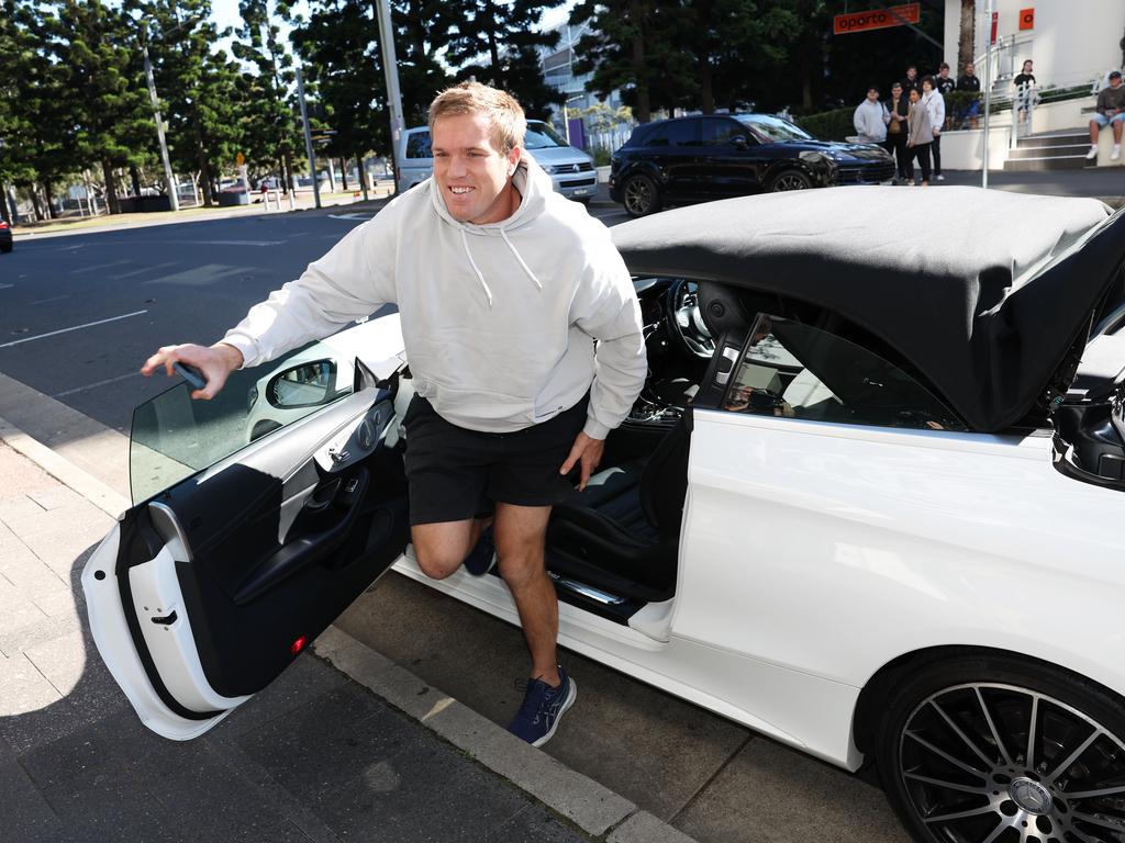 Jake Trbojevic arrives at The Pullman Hotel in Homebush. Picture: Rohan Kelly