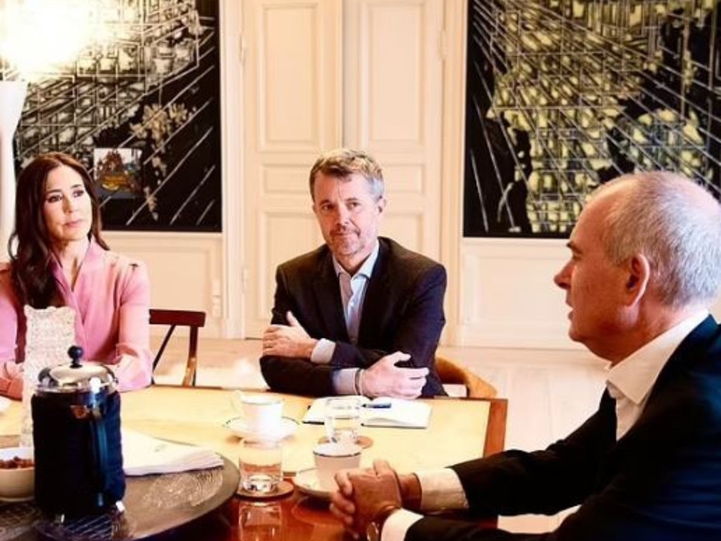 Crown Princess Mary and Crown Prince Frederik look tense in a photo shared by the Danish Royal Palace. Picture: Supplied