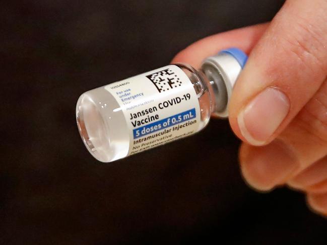 Top US health authorities recommended a "pause" in the use of the Johnson &amp; Johnson vaccine "out of an abundance of caution" as they investigate links between it and blood clots. Picture: AFP