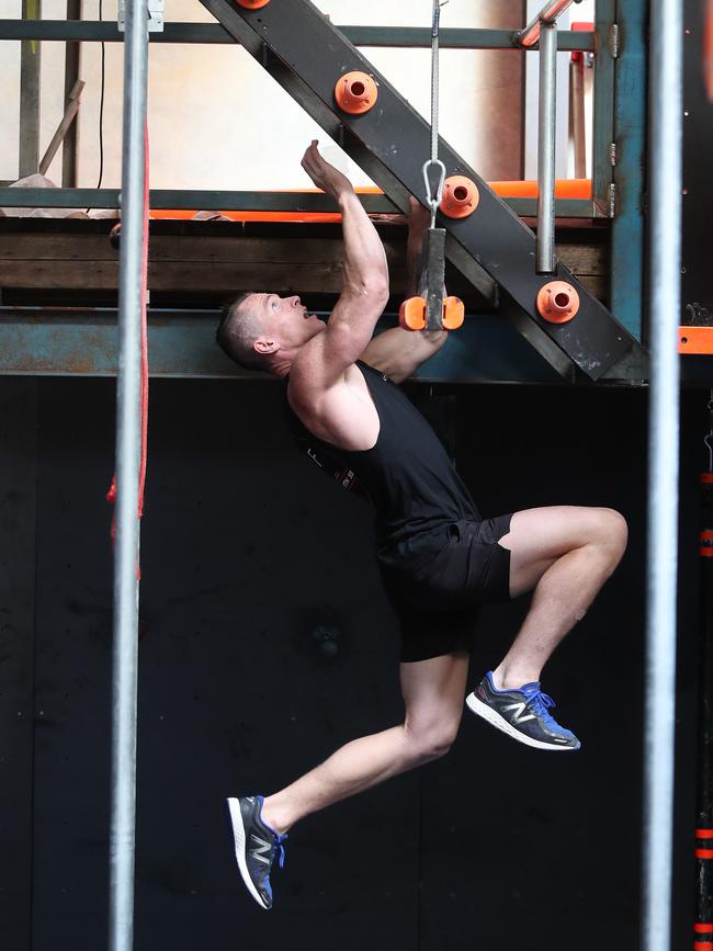 The gym specialises in ninja warrior obstacle training. Picture: Sue Graham