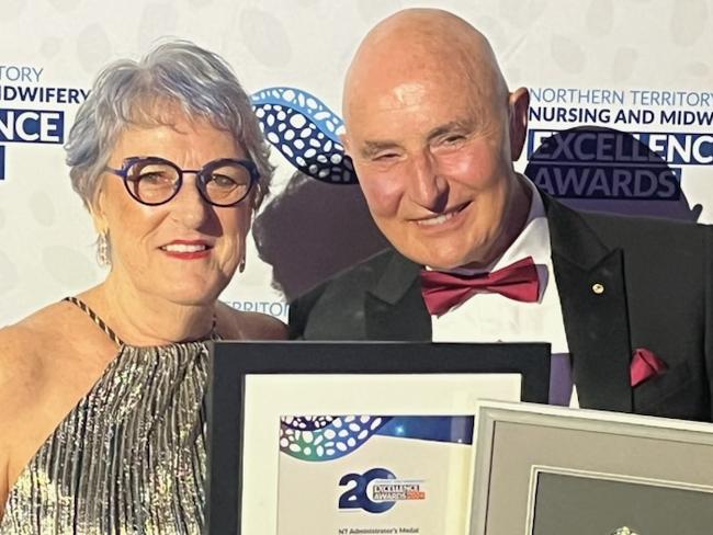 Flinders University Darwin nursing lecturer Heather Keighley has been awarded the NT Administratorâs Medal for Lifetime Achievement at the 2024 NT Nursing and Midwifery Excellence Awards. Picture: Supplied