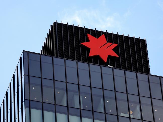 SYDNEY, AUSTRALIA - MARCH 27: The National Australia Bank Ltd. logo atop a building on March 27, 2024 in Sydney, Australia. In the last quarter, Westpac Bank reported a quarterly cash profit of A$1.8 billion, meeting consensus expectations, while NAB experienced a 17% decline in first-quarter cash profit compared to the previous corresponding period, reflecting varying performances among the major Australian banks. (Photo by Brendon Thorne/Getty Images) (Photo by Brendon Thorne/Getty Images)