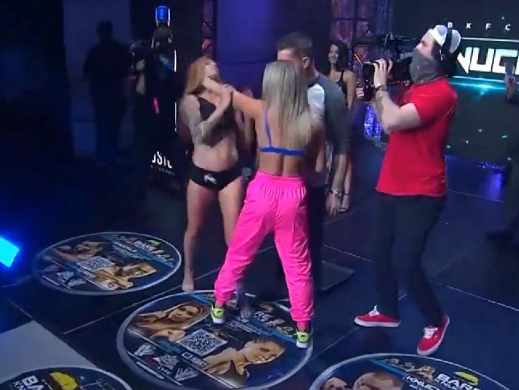 Paige VanZant grabbed Britain Hart by the throat.