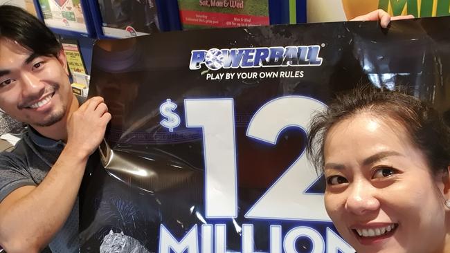 Greystanes Centre Newsagency's Pitou Hong and Thu Than. The shop sold the $12 million Powerball prize.