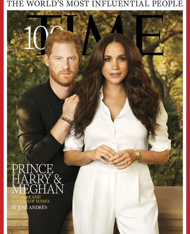 Meghan and Harry cover TIME’s most influential people issue. Picture: Photograph by Pari Dukovic for TIME