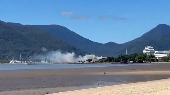 Queensland Fire and Emergency Service crews have responded to a fire at Salt House restaurant on the Cairns Esplanade. Photo: Supplied.